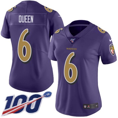 Nike Baltimore Ravens #6 Patrick Queen Purple Women's Stitched NFL Limited Rush 100th Season Jersey